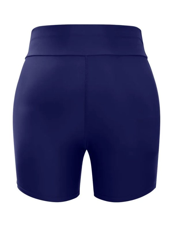 Solid Wideband Waist Swim Shorts